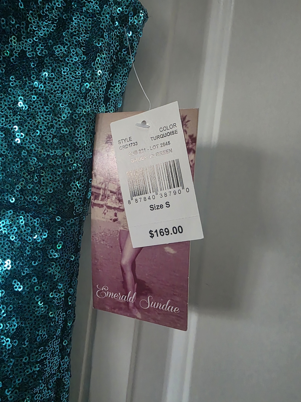 Emerald Sundae Turquoise Sequin Party Dress